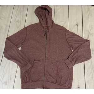 Foot Locker Men's Heathered Maroon Full Zip Hoodie Jacket Size M